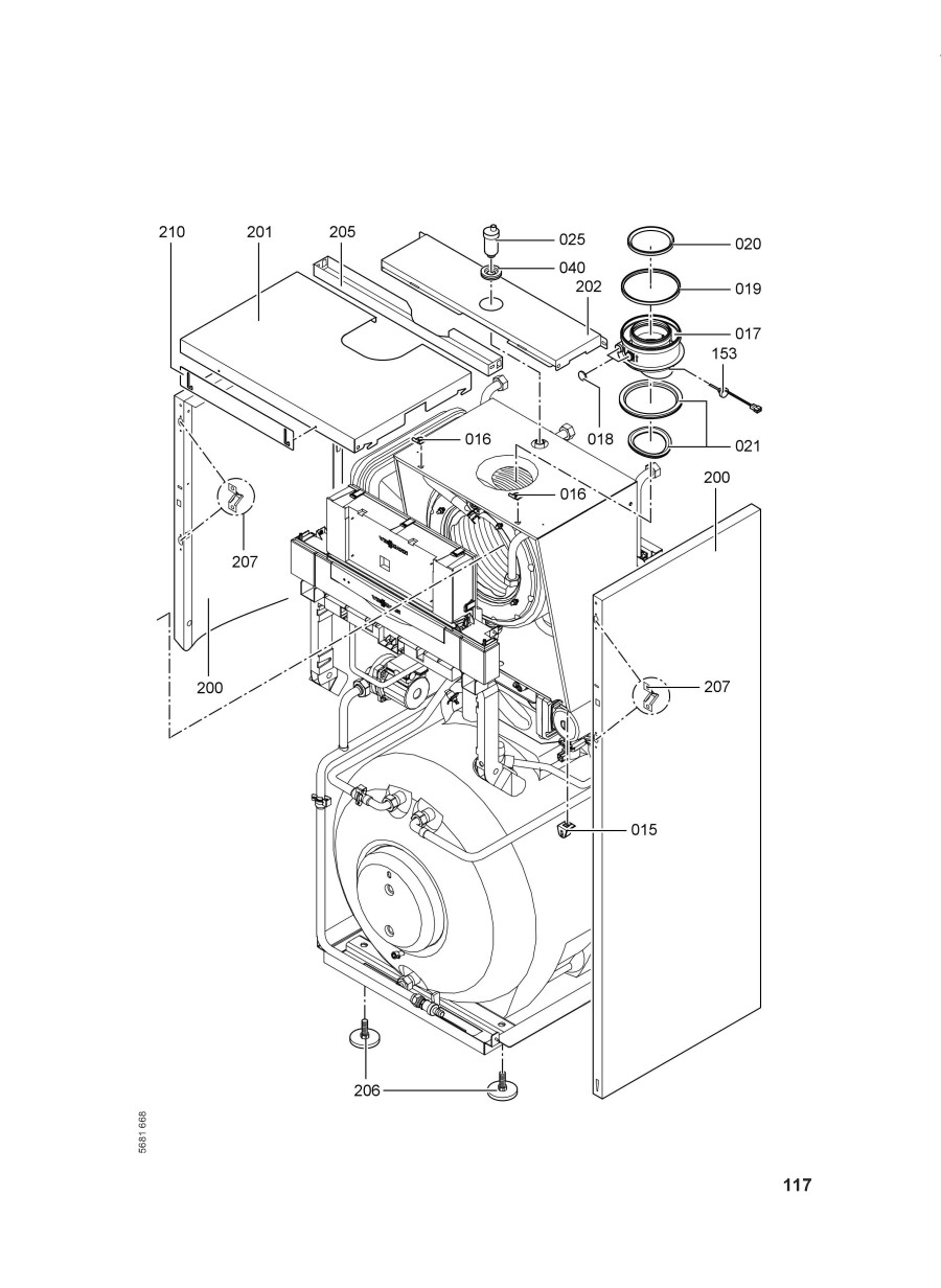 Pièce détachée Viessmann Grundgerät Vitodens 333 WS3A 26kW GB n° 72...