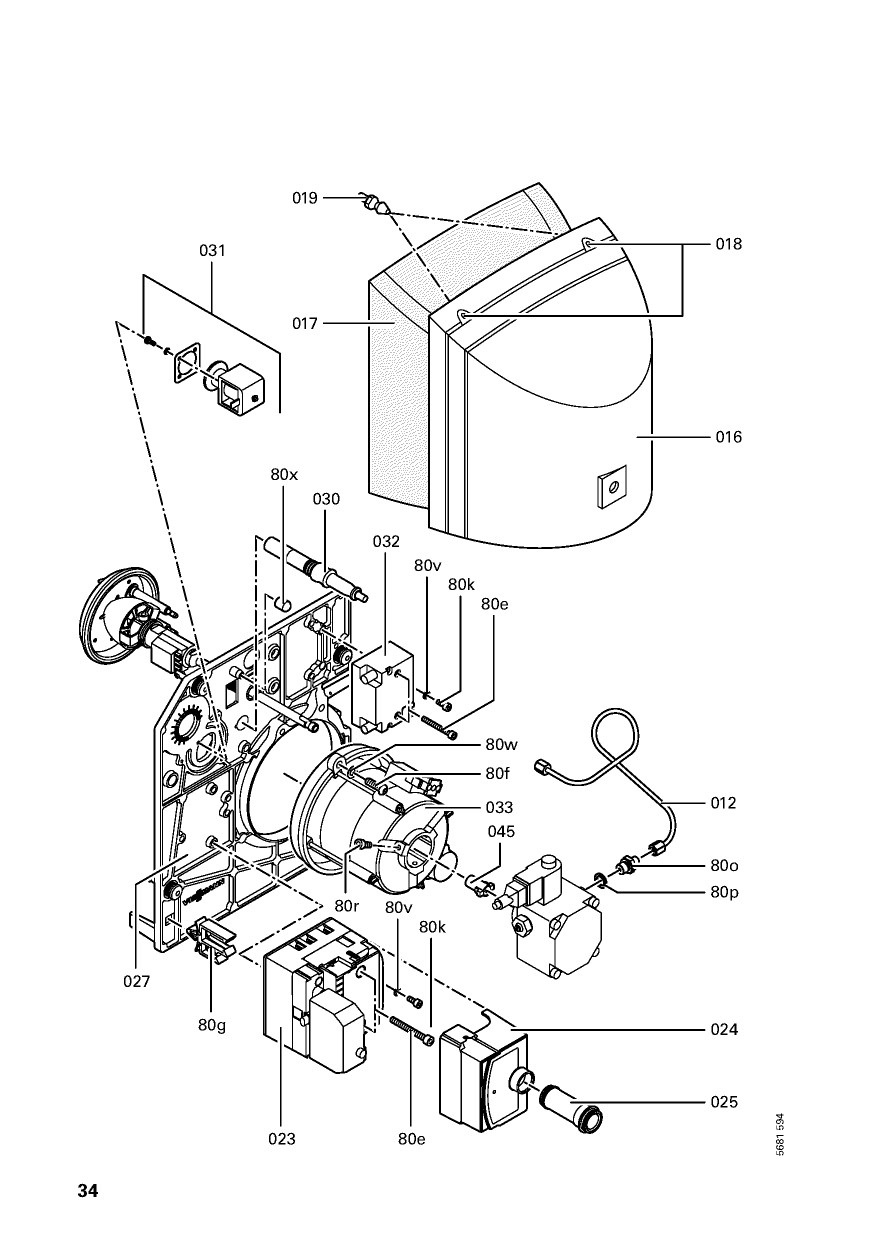 Pièce détachée Viessmann Vitoflame 300 brûleur fioul VHG 18kW n° 71... — free download